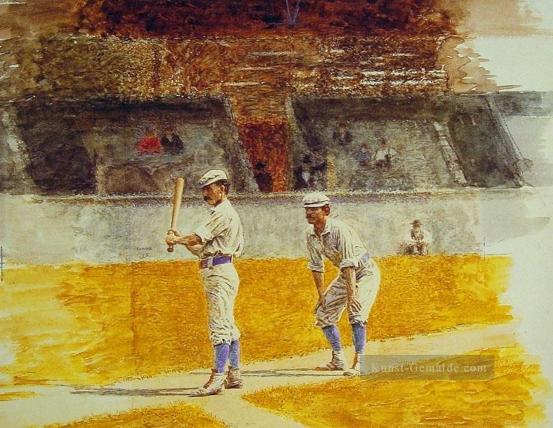 Übende Baseball Spieler Realismus Porträts Thomas Eakins Ölgemälde